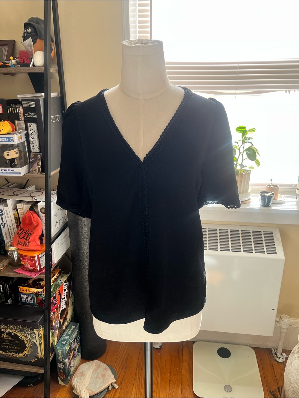 Sezane Valencia blouse braided v neck women’s size 34